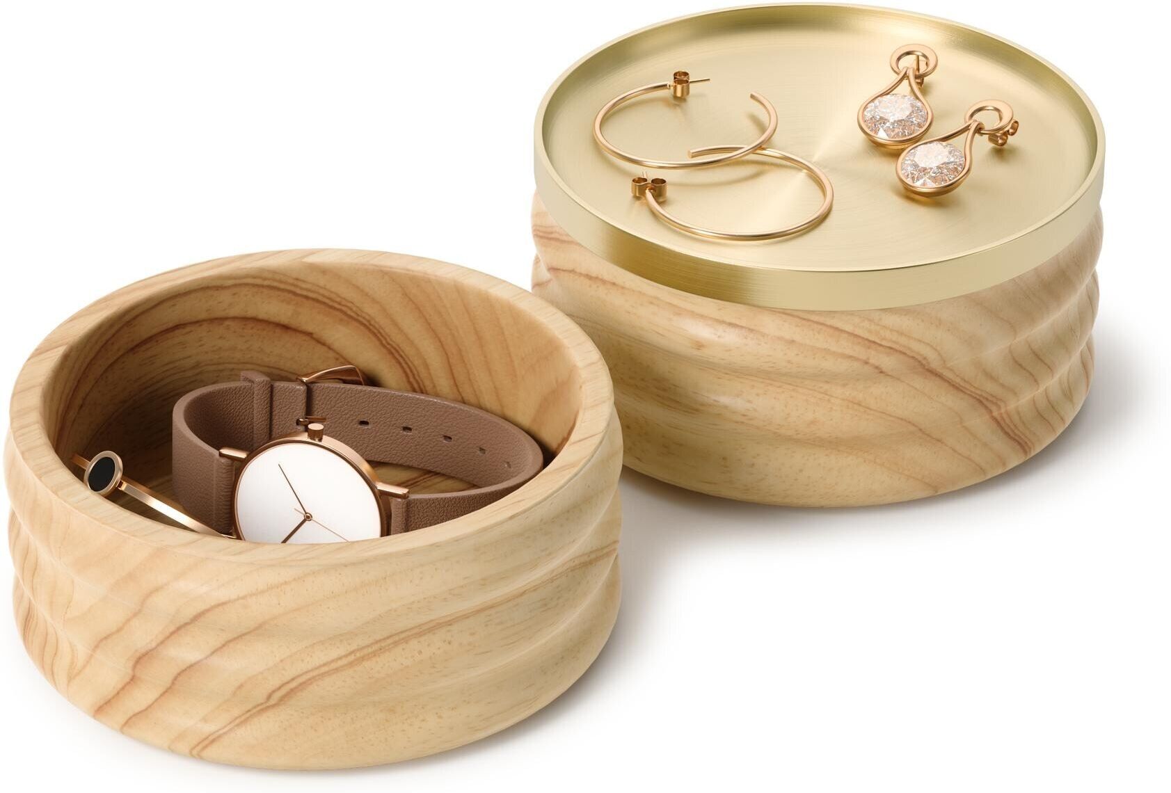Schmuckkasten UMBRA "Tesora", beige (nature), B:13cm H:12cm, Aufbewahrungsboxen, Schmuckkasten nature Einheitsgröße