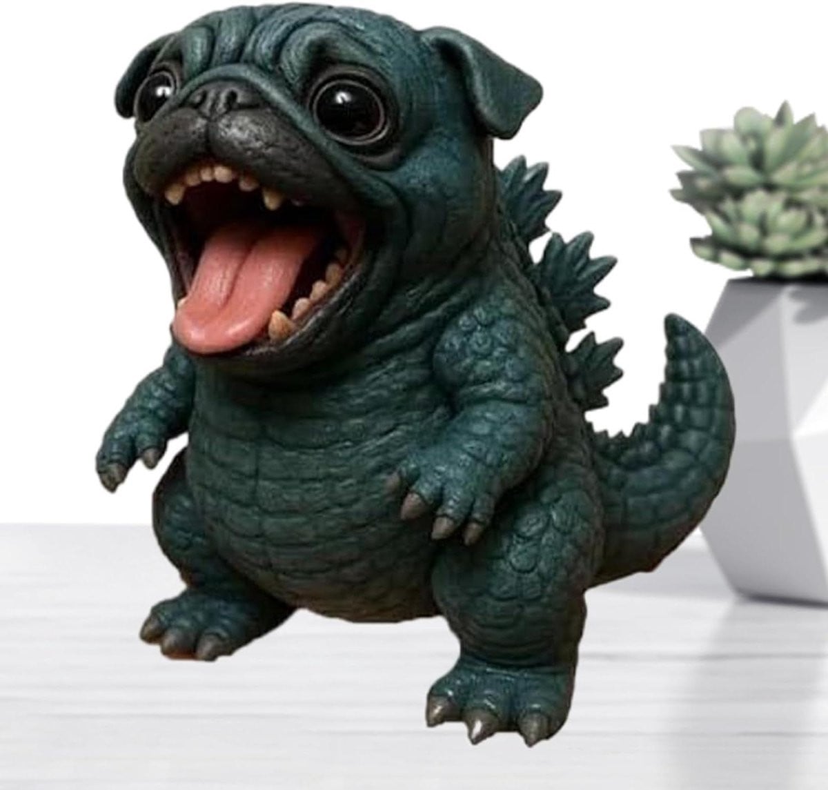 Realistisch Hars Hond Standbeeld Bruin - Desktop Decoratie - Lengte: 10,2 cm