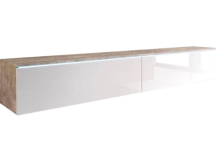 Home affaire LOWBOARD VERA, wahlweise mit oder ohne Beleuchtung Modernes griffloses TV-Board, 180 cm TV-Schrank, stehend und hängend