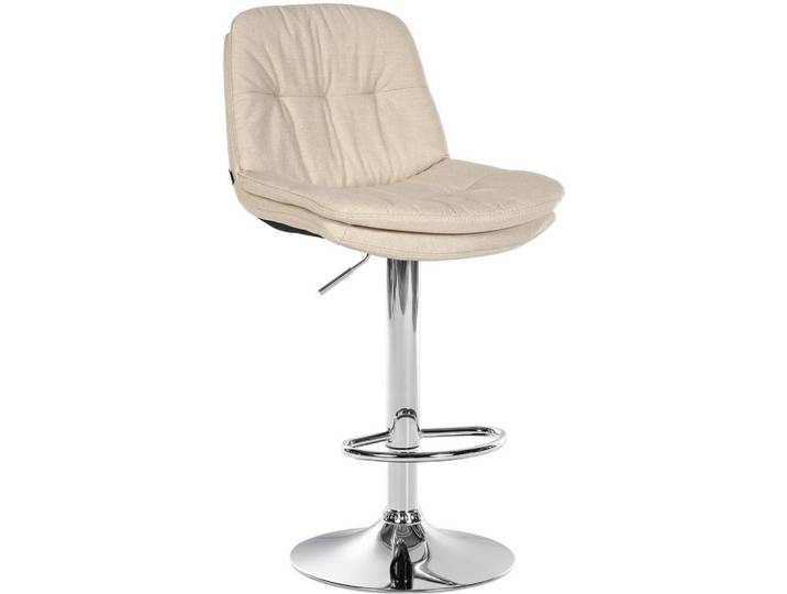 CLP Barhocker Stoff Creme, Textil, 46x92x54 cm, Esszimmer, Barmöbel, Barhocker
