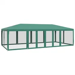 vidaXL Partyzelt mit 12 Mesh-Seitenteilen Grün 8x4 m HDPE