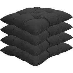 NYVI Stuhlkissen Genua 38x38 cm 4er Pack Sitzkissen mit Steppung Farbe:Anthrazit