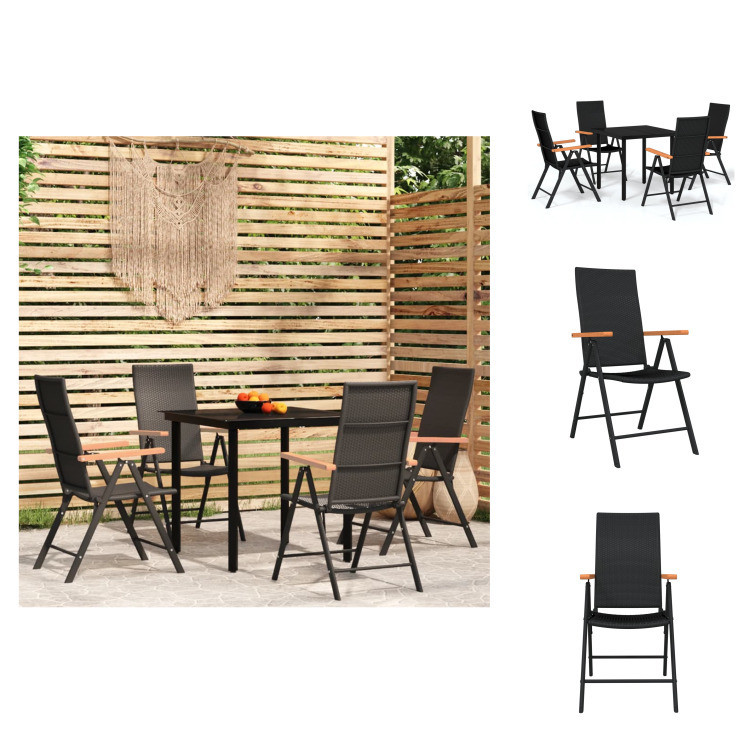 vidaXL 5-delige tuinset, zwart