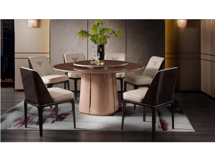 Xlmoebel Esstisch Runder Brauner Esstisch mit elegantem Design (1-St., Esstisch), Hergestellt in Europa