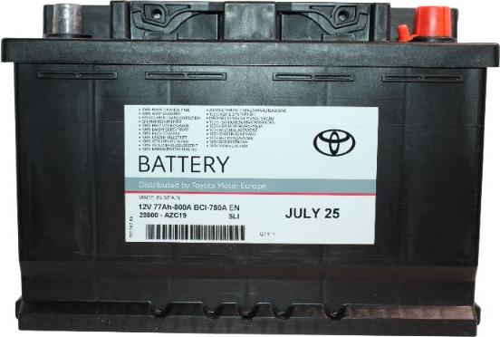 TOYOTA Yaris Auris Corolla Avensis Hilux Batterie 77Ah 28800-AZC19 OE