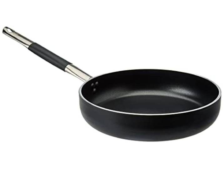 Pentole Agnelli ALSC2111SSC28 Alblack pan recht met gekrompen bodem, aluminium, zwart, 28 cm