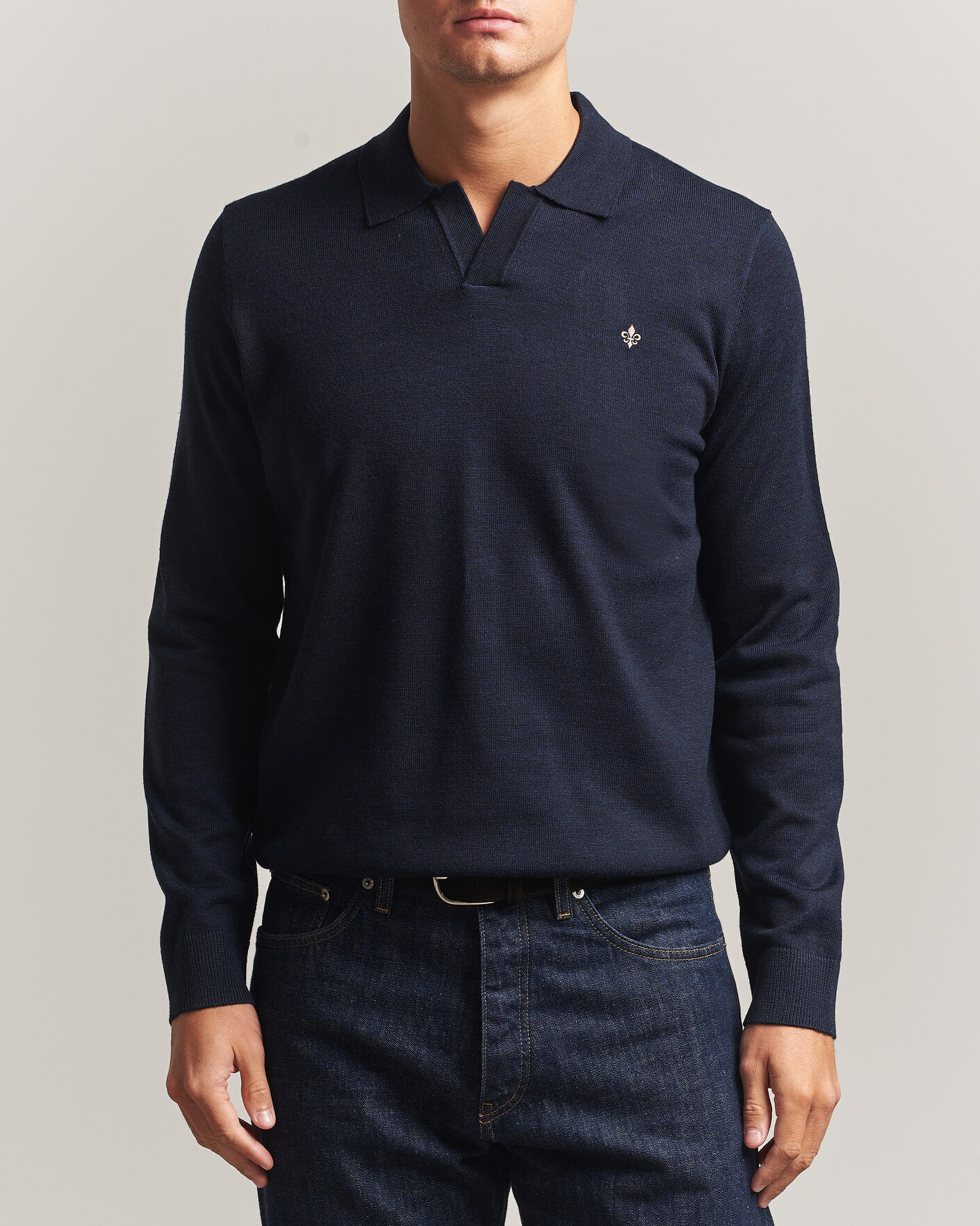 Morris Merino Resort Polo Navy men L Blå