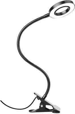 Uplift Picks Adjustable Clip On LED Desk Lamp With Dimmable Gooseneck Reading Light black