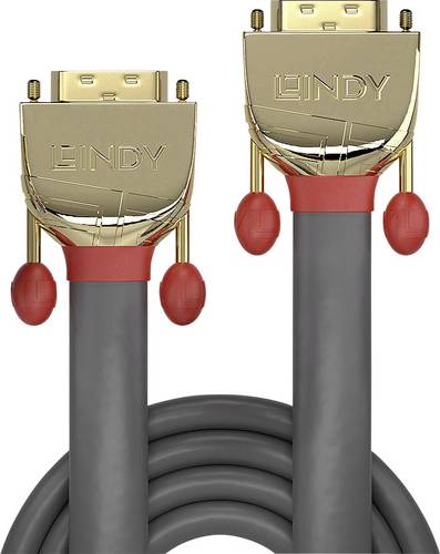 LINDY DVI Anschlusskabel DVI-D 24+1pol. Stecker, DVI-D 24+1pol. Stecker 20.00m Grau 36208 DVI-Kabel