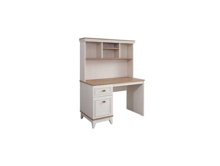 Xlmoebel Kinderschreibtisch Weißer Schreibtisch mit Regalen aus Holz für Büro und Homeoffice (1-St., Kinderschreibtisch), Made in Europa