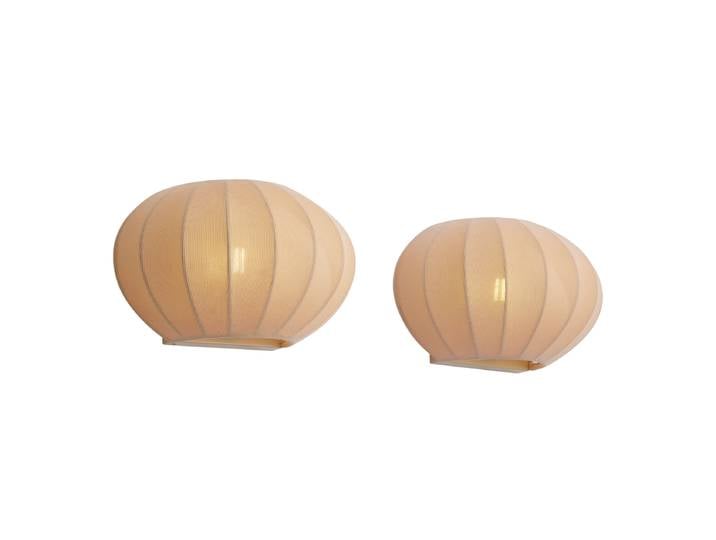 Set van 2 wandlampen beige met stoffen kap - Bida