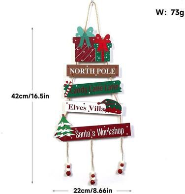 Uplift Treasures Christmas Wooden Hanging Ornament Merry Christmas Tree Pendant f