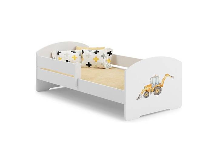 Lit enfant 160x80 tracteur avec matelas - 1001JOUETS - Jaune - MDF