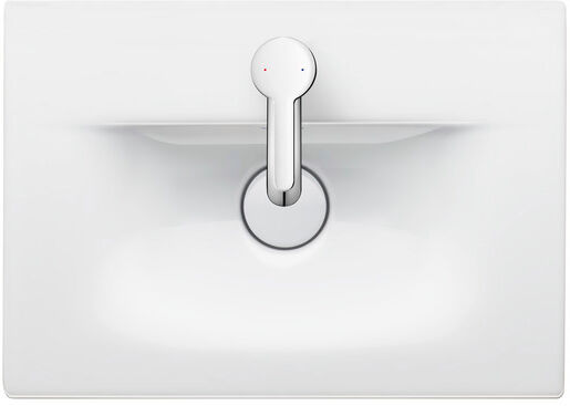 Duravit Viu Lave-mains 07334500411 45 x 35 cm, trou pour robinet 2000 , 2000 blanc, sans trop-plein, avec plateforme de robinet