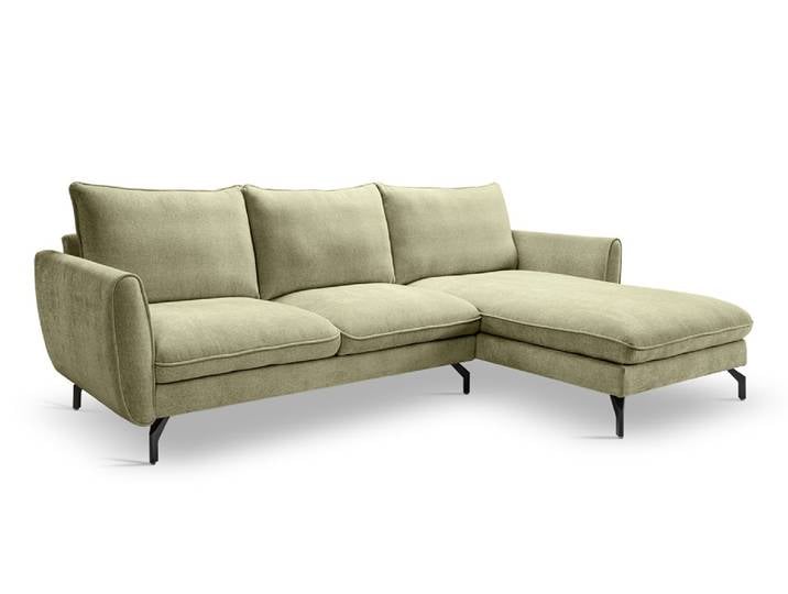 Ecksofa Toronto L-Form rechts , 259cm , Webstoff , grün