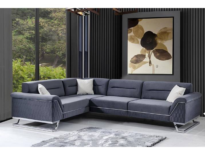 Xlmoebel Ecksofa Graue L-Form Couch mit stilvollem Stoffbezug und hohem Komfort, Ecksofa L-Form, Hergestellt in Europa