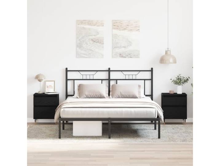 HEFZGDB Nachttische 2 Stück Schwarzer Eiche 40x35x50 cm Holzwerkstoff mit Schubladen, Stauraum Möbel für Schlafzimmer, Moderne Nachttisch Kommode Langlebig Elegant