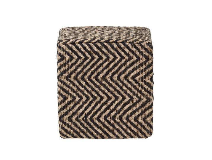 Homescapes Sitzwürfel Jute mit Ethno-Muster, 36/36/38 cm, Schwarz, Quadratisch, 36x38x36 cm, Wohnzimmer, Sessel, Hocker & Hockerbänke, Sitzwürfel