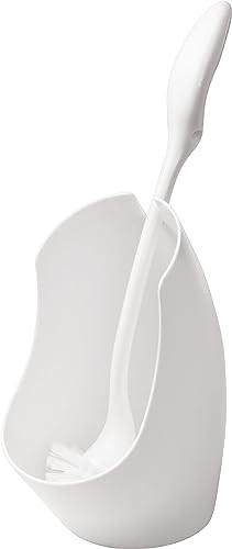 Haug Bürsten modern WC-garnituur met ronde borstel, wit, B: 190 mm, D: 110 mm, H: 375 mm