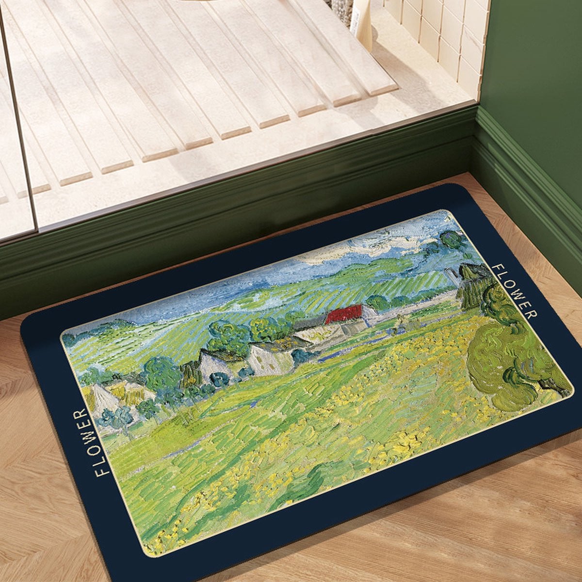 Antislip Badmat Vincent van Gogh Les Vessenots à Auvers - Luxe Siliconen Diatomeeënaarde Mat - 39,5 x 59 cm