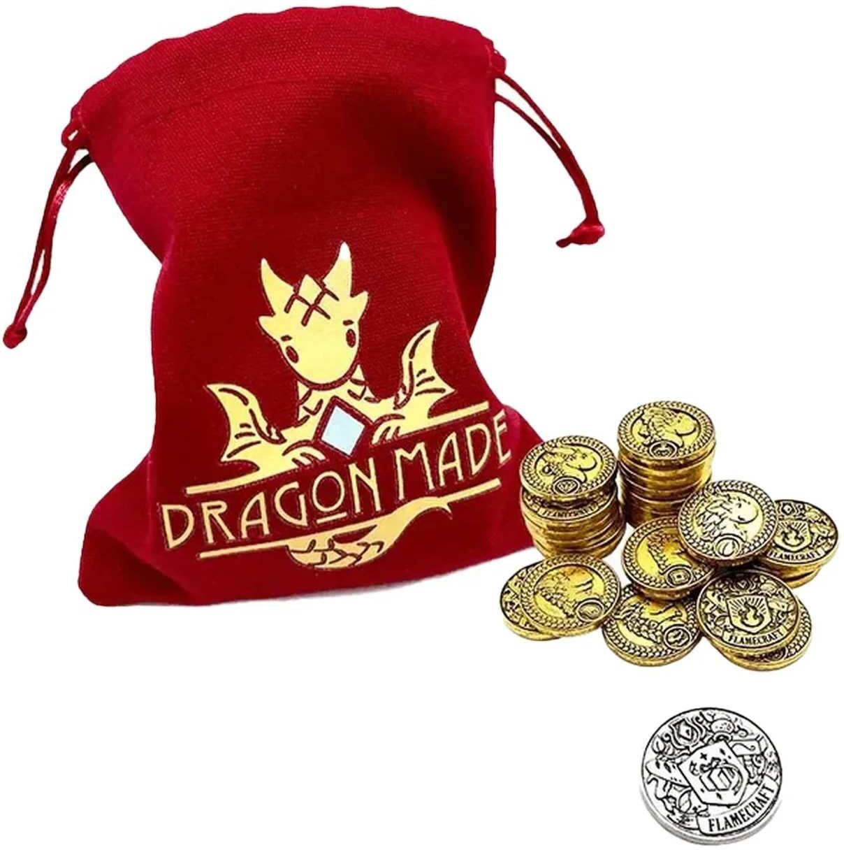 Flamecraft Series 2 Metal Coins for Board Game, Official Accessory by Cardboard Alchemy, 24 Metal Coins Included, Ages 10+