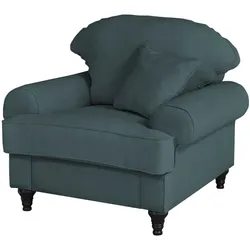 SESSEL blaugrün Landhaus, Loungesessel 110 cm