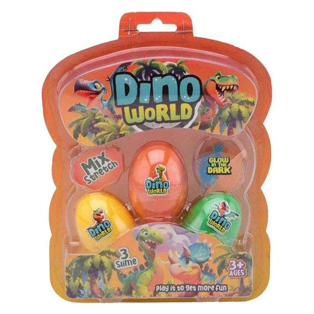 Johntoy Dino World - 3 Schleim-Eier mit im Dunkeln leuchtendem Dino (60690131)