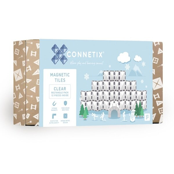Connetix Transparante rechthoekige set, 12 stuks