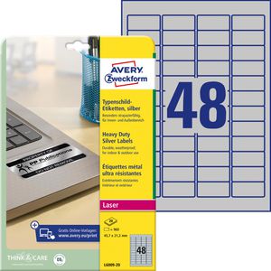 Zweckform Avery  L6009-20 Typenschild-Etiketten, 960 Stück