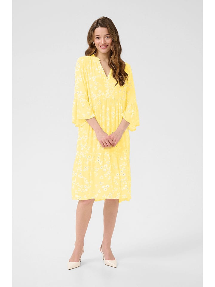 Kaffe Kleid in Hellgelb - 46