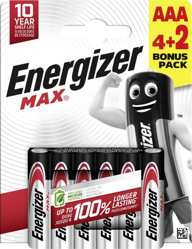 Energizer Max Micro (AAA)-Batterie Alkali-Mangan 1.5V 6St.