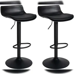 CLP 2er Set Barhocker Aveiro Kunstleder schwarz