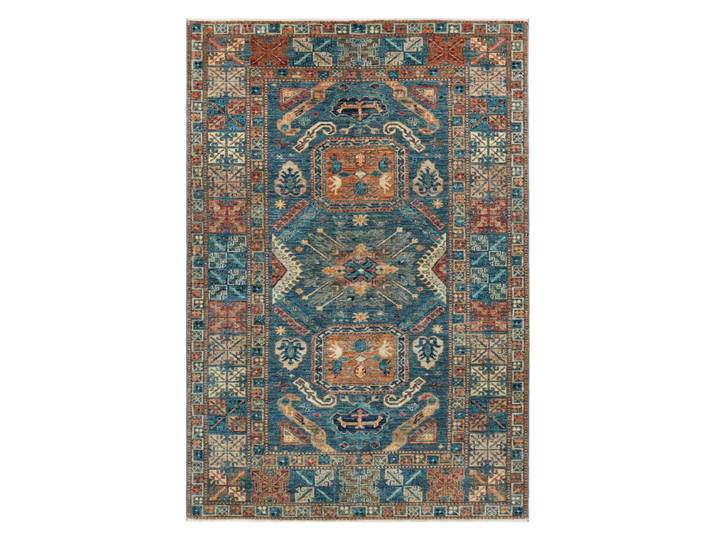 Kazak Teppich 130x193 Handgeknüpft Orientteppich Wolle