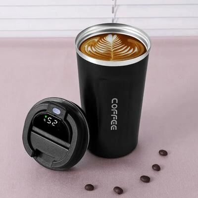 Uplifted Finds Smart Stainless Steel Tumbler With Temperature Display black 380 Ml