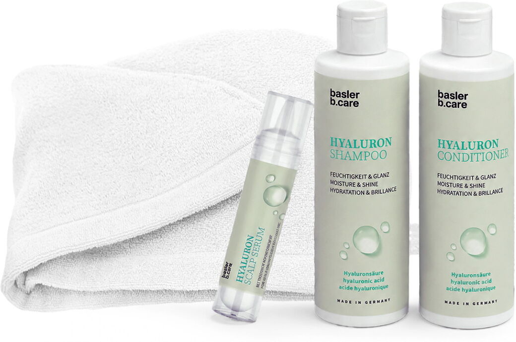 basler Hyaluron Hair & Scalp Set (Shampoo 200ml + Conditioner 200ml + Scalp Serum 30ml + Haarturban)