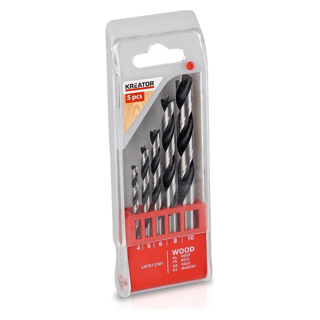 Kreator Holzbohrerset Ø 4-5-6-8-10mm - 5 St. (KRT012301)