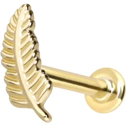 14 Karat Gold Labret mit Innengewinde FEDER