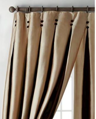 Cottage Home Bernice Chocolate Gold/Ivory Silk Inverted Pleat 108 Inch Curtain Drapery Panel