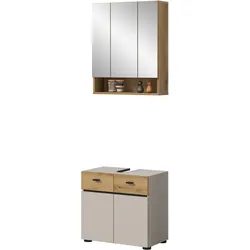 BADMÖBEL-SET Kaschmir, Evoke Eiche 2-teilig 60 cm, Badkombination in modernem Design