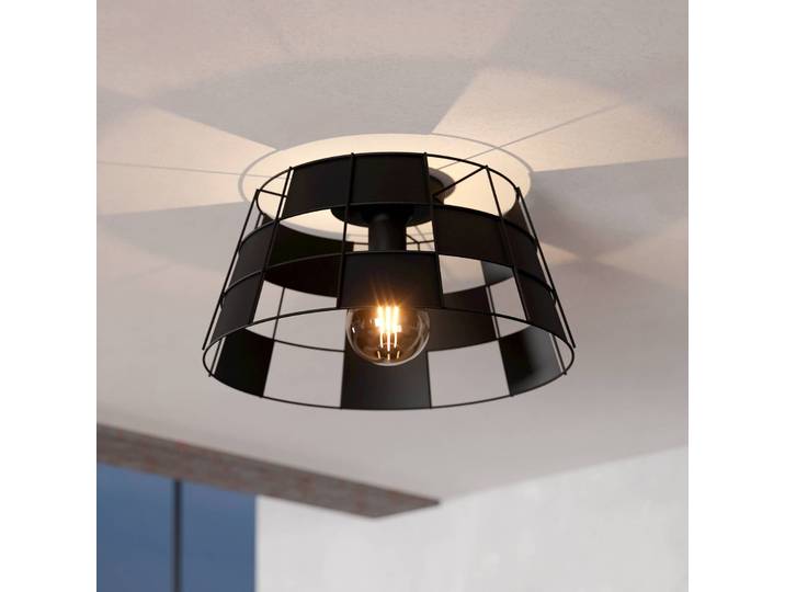 EGLO Deckenlampe Pontefract, dimmbar, schwarz, für Wohn- / Esszimmer, Metall, Modern, Deckenlampe