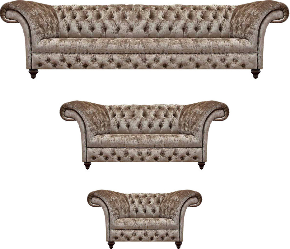 Chesterfield Design Modern Couchgarnitur Set van 3 stuks