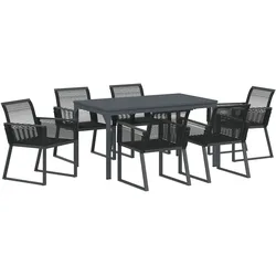 vidaXL Garten Essset 7 pcs Schwarz Mittel