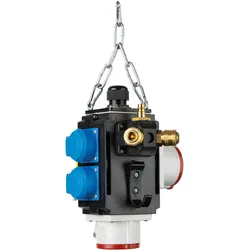 As - Schwabe, Baustromverteiler, Energiewürfel mit Druckluft- und Datenanschluss (4x, CEE 7/3, CEE 7/4, RJ45)
