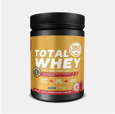 GOLD NUTRITION TOTAL WHEY STRAWBERRY FLAVOUR( MORANGO) 800g