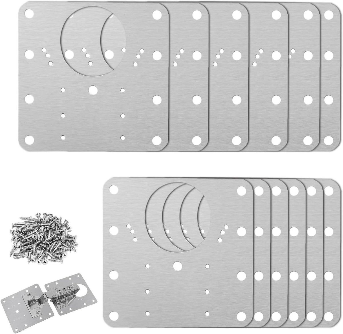 Scharnier Reparatie Platen - Kast Scharnier Beugels - Roestvrij Staal - 9 x 9 cm