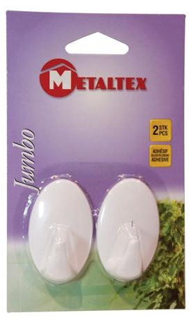 Metaltex Jumbo zelfklevende haak, wit, set van 10 stuks