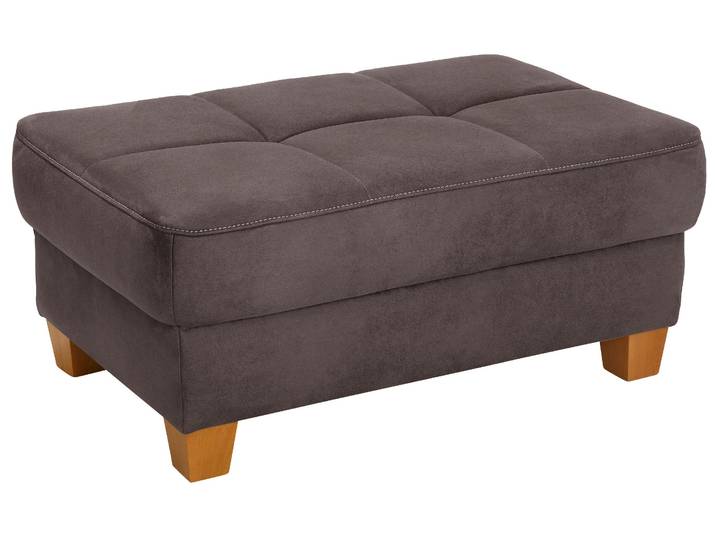 Hocker, Braun, 99x45x65 cm, Luxus-Microfaser, Mit Kontrastnaht, Klassisch, Home-affaire