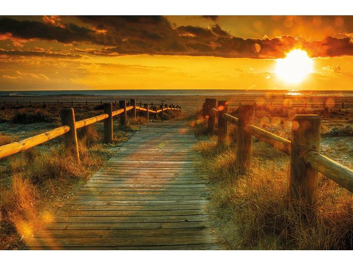 Fototapete PAPERMOON Sunset Beach , bunt, B:2m L:1,49m, Vlies, Tapeten, Fototapete