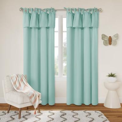 Awesome Home Recycled Cotton Blend Ruffle Tie-Top Curtain Pair