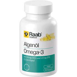 Raab-Vitalfood Omega-3 hochdosiert, 30 Kapseln, Algenöl mit 125 mg EPA & 250 mg DHA, je Tagesportion 442 mg